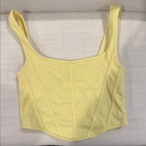 Yellow Corset-Style Tank Top